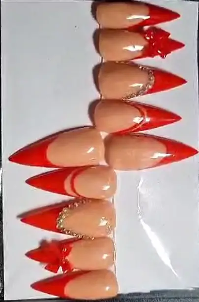Acrylic nail press-on application